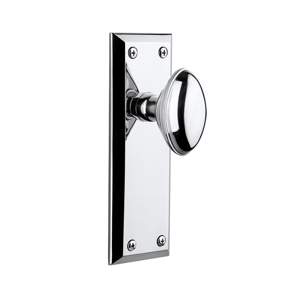 Grandeur by Nostalgic Warehouse FAVEDN Double Dummy Knob - Fifth Avenue Plate with Eden Prairie Knob in Bright Chrome